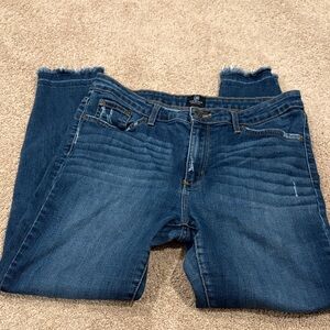 Just black womens raw hem denim